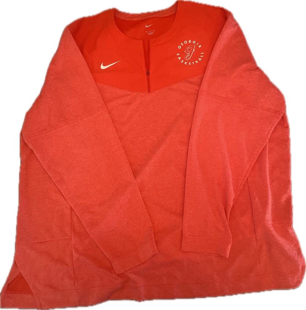Nike Georgia Bulldogs Basketball Sideline Coach 1/4 Zip Pullover Red 4XL